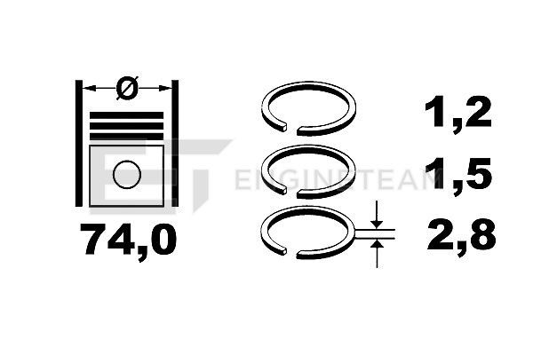 ET ENGINETEAM Комплект поршневых колец R1005900